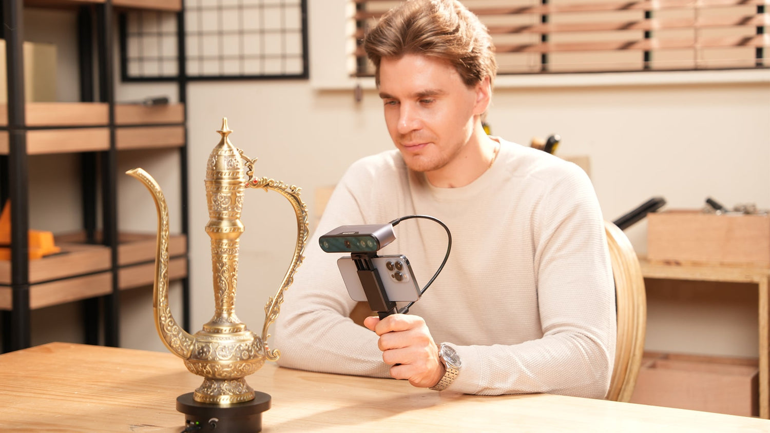 3D scan ornate pitcher