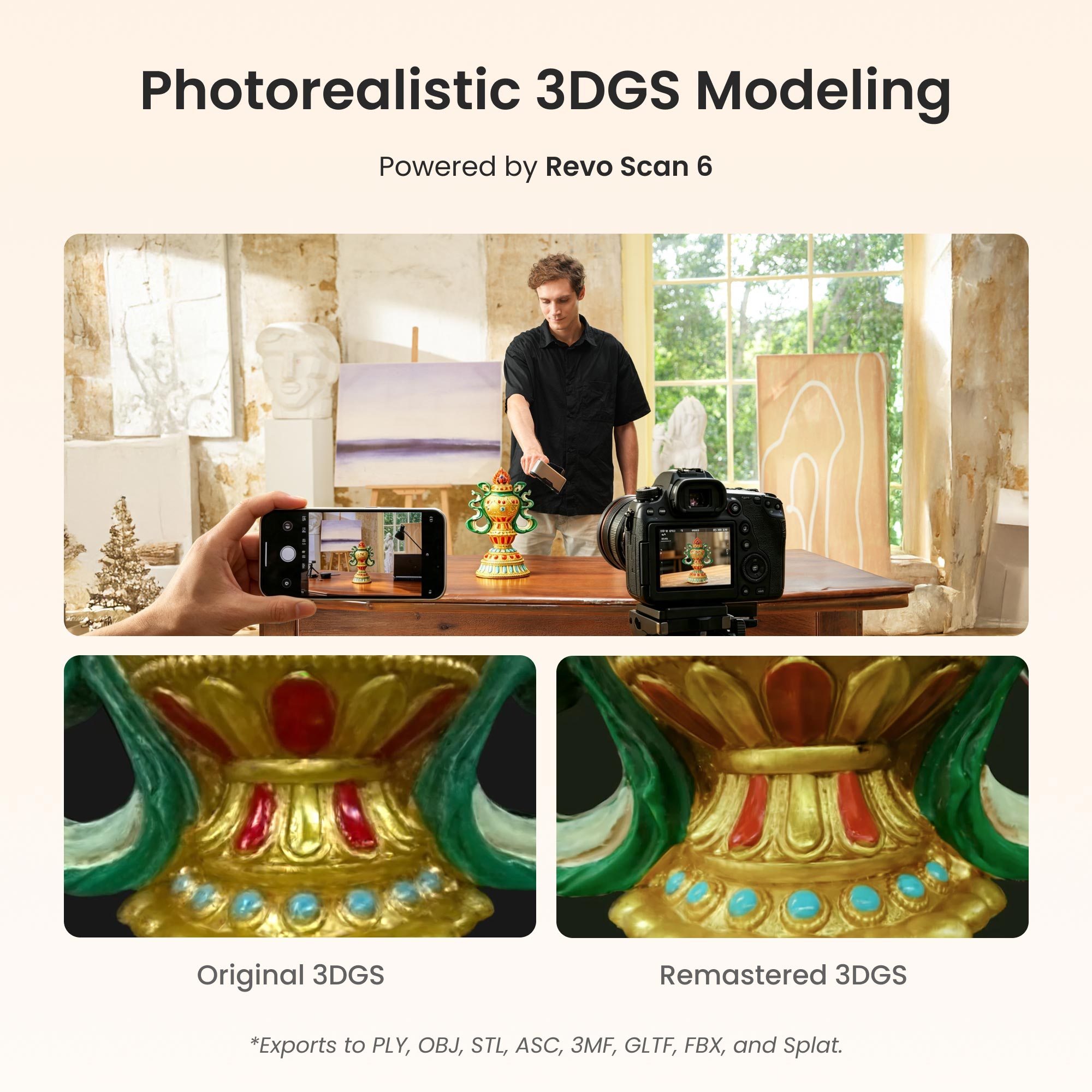 Revopoint INSPIRE 2: Wireless Infrared Laser and Structured Light 3D Scanner