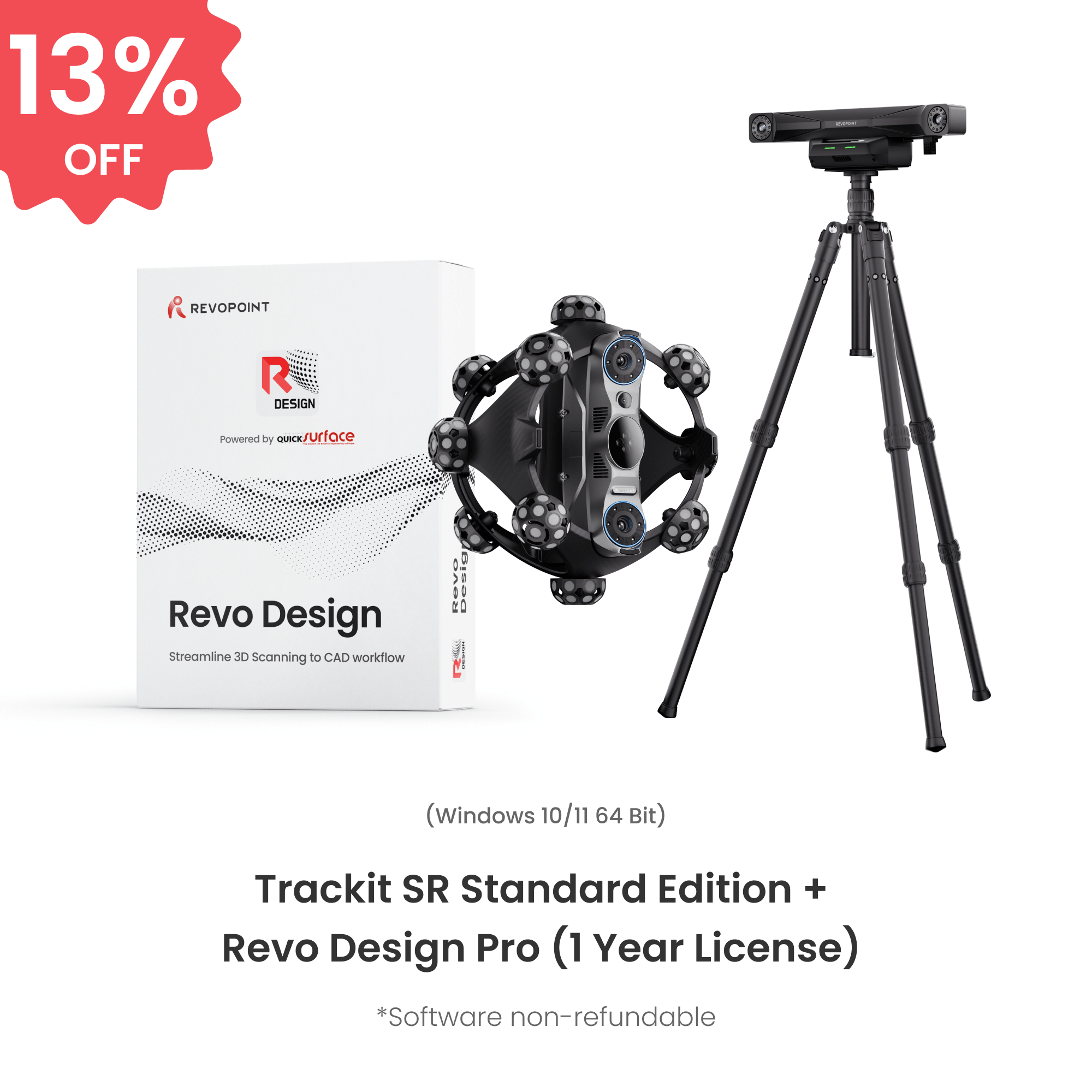 Revopoint Trackit SR: Wireless Optical Tracking 3D Scanner for Marker-free Scans
