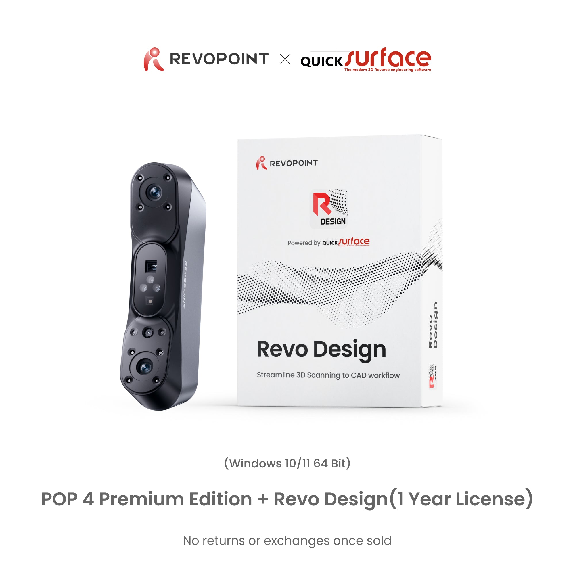 Revopoint POP 4: 5-in-1 Versatile 3D Scanner with Blue Laser & Infrared Light
