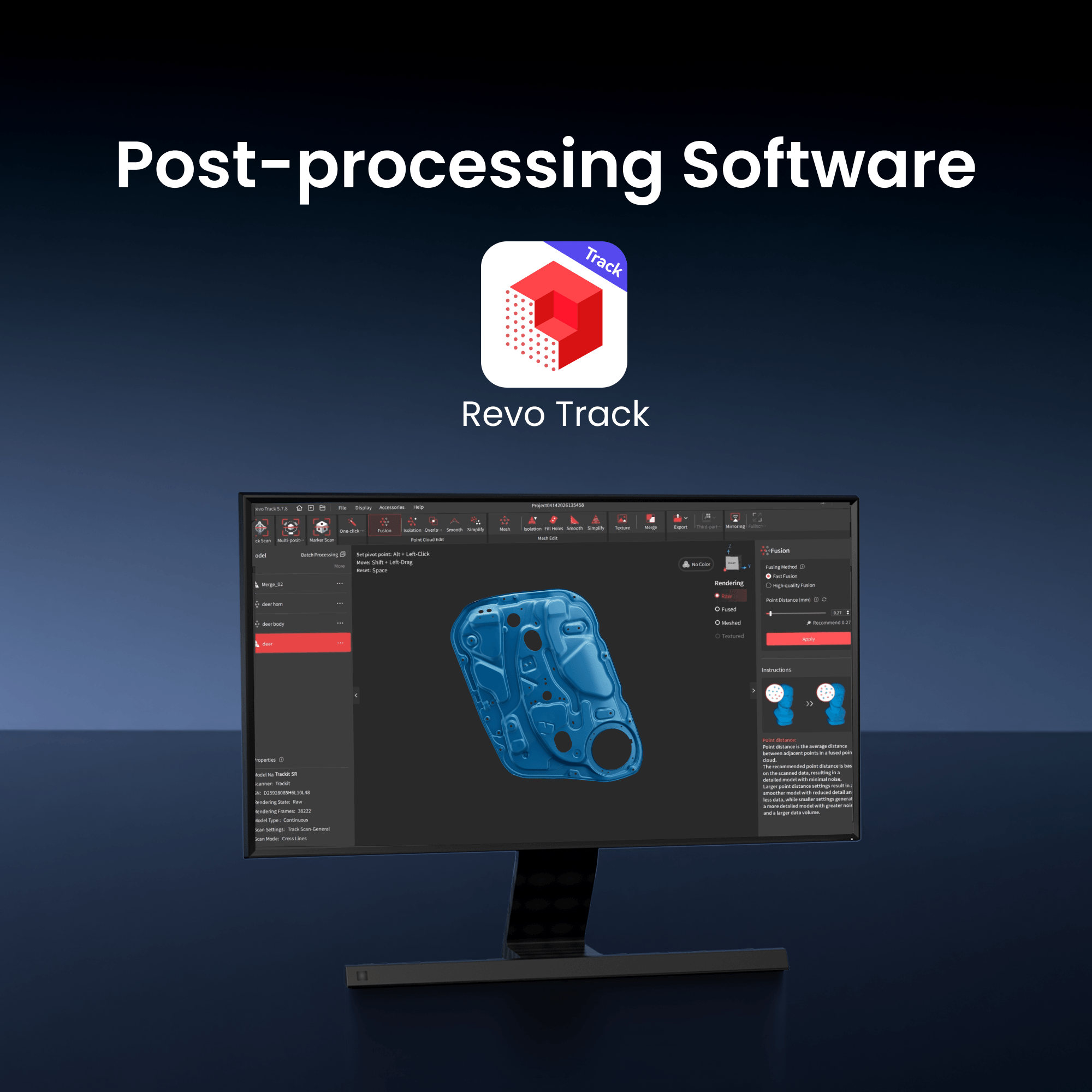 Revopoint Trackit SR: Wireless Optical Tracking 3D Scanner for Marker-free Scans