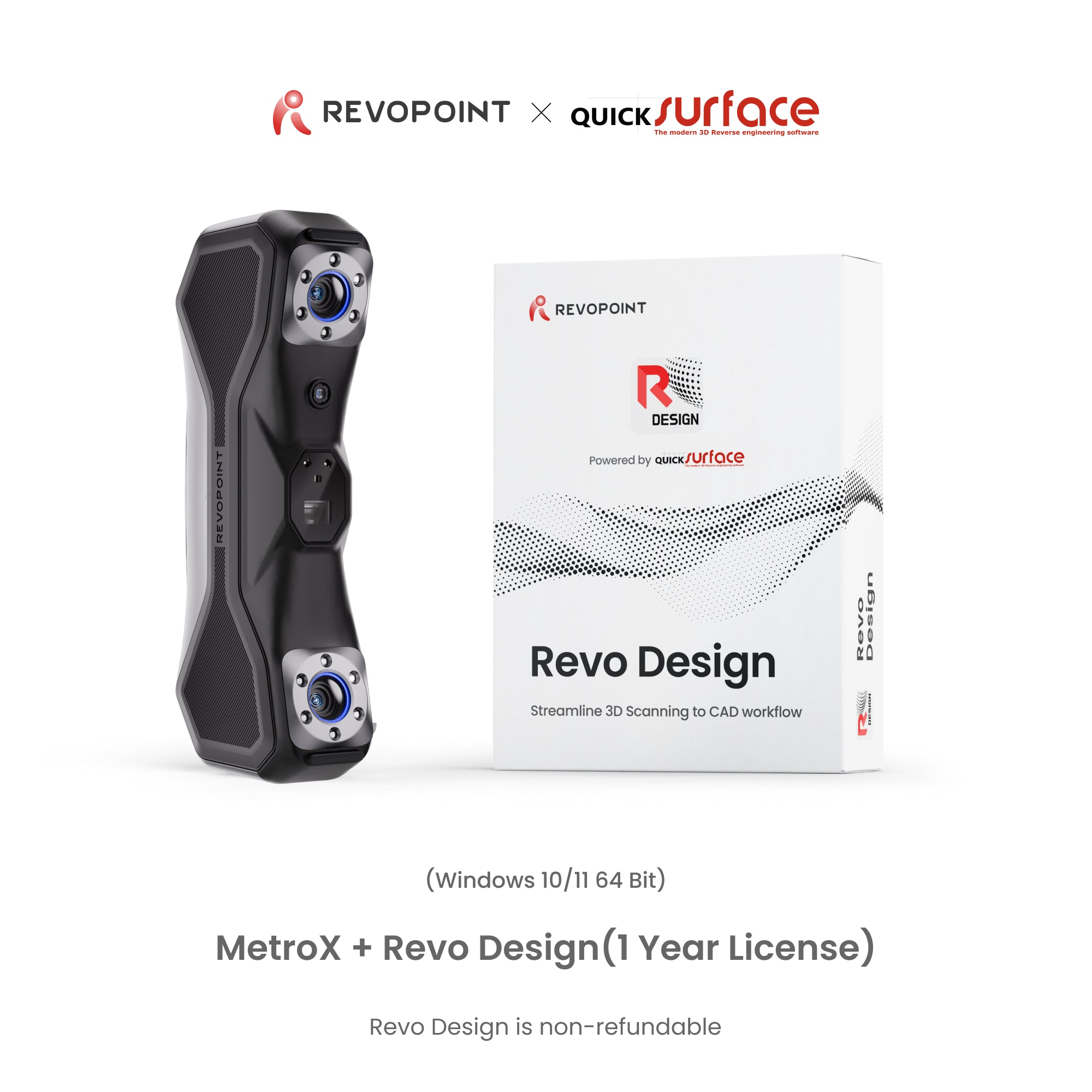 Revopoint MetroX: Blue Laser Line and Full-field Structured Light 3D Scanner