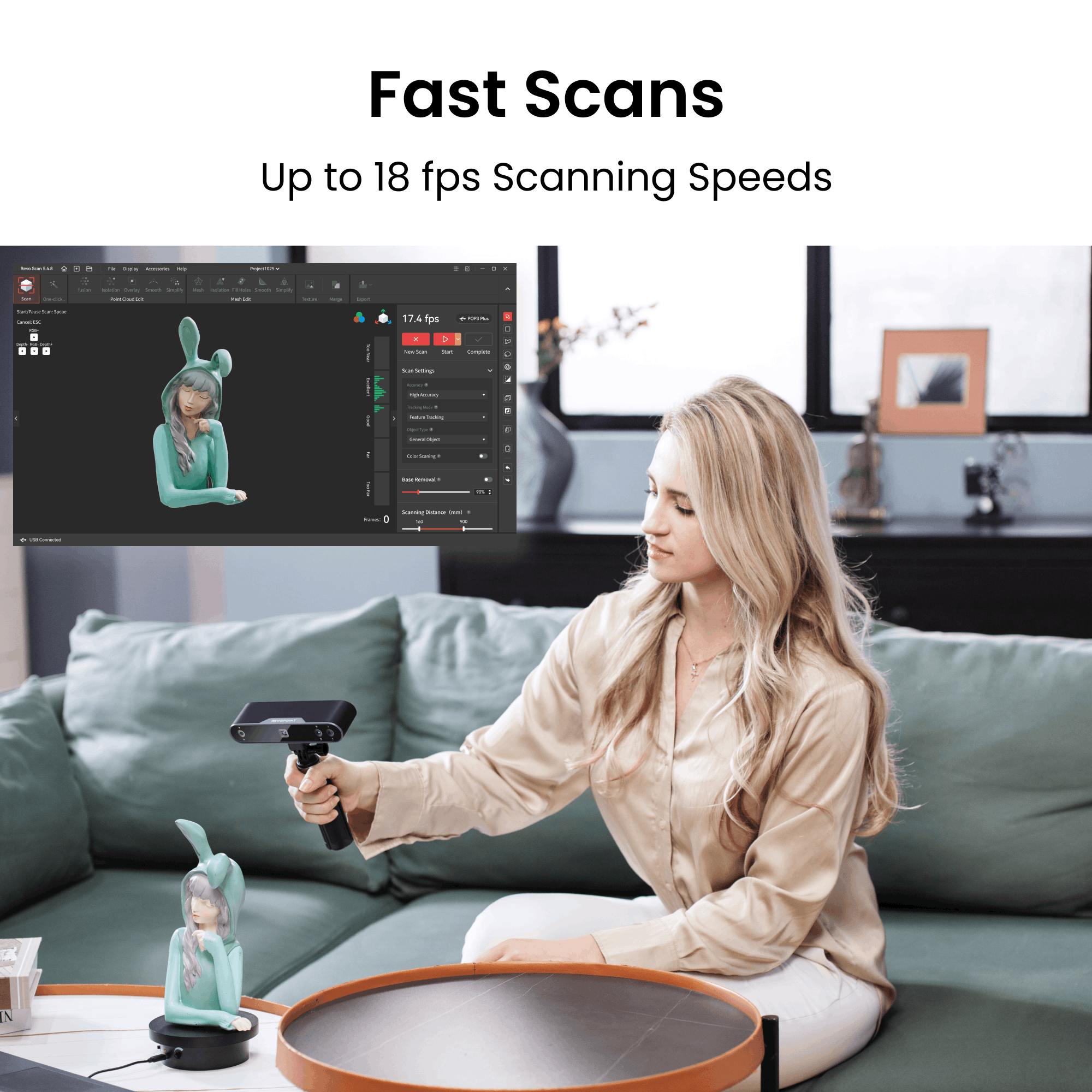 POP 3 Plus 3D Scanner Overview - Scanning Speeds