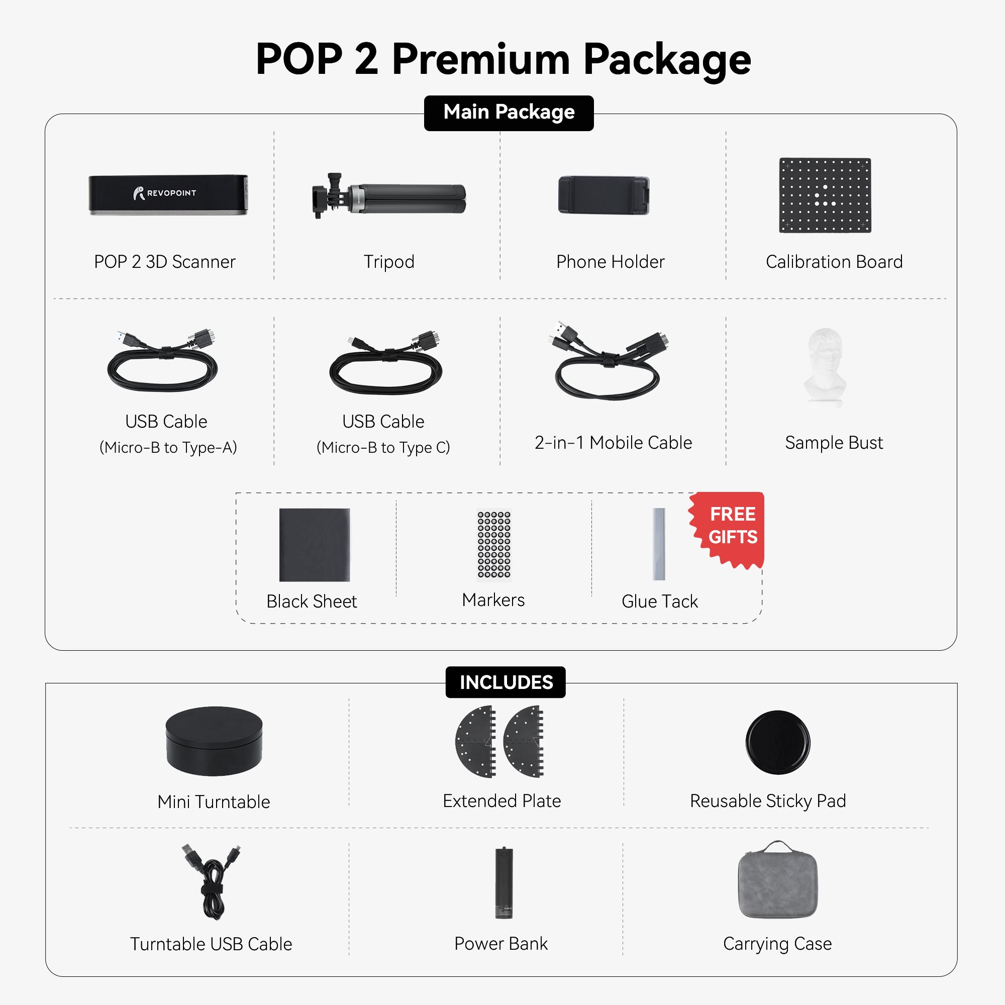 POP 2 3D Scanner（Infrared Light丨Precision 0.05mm）