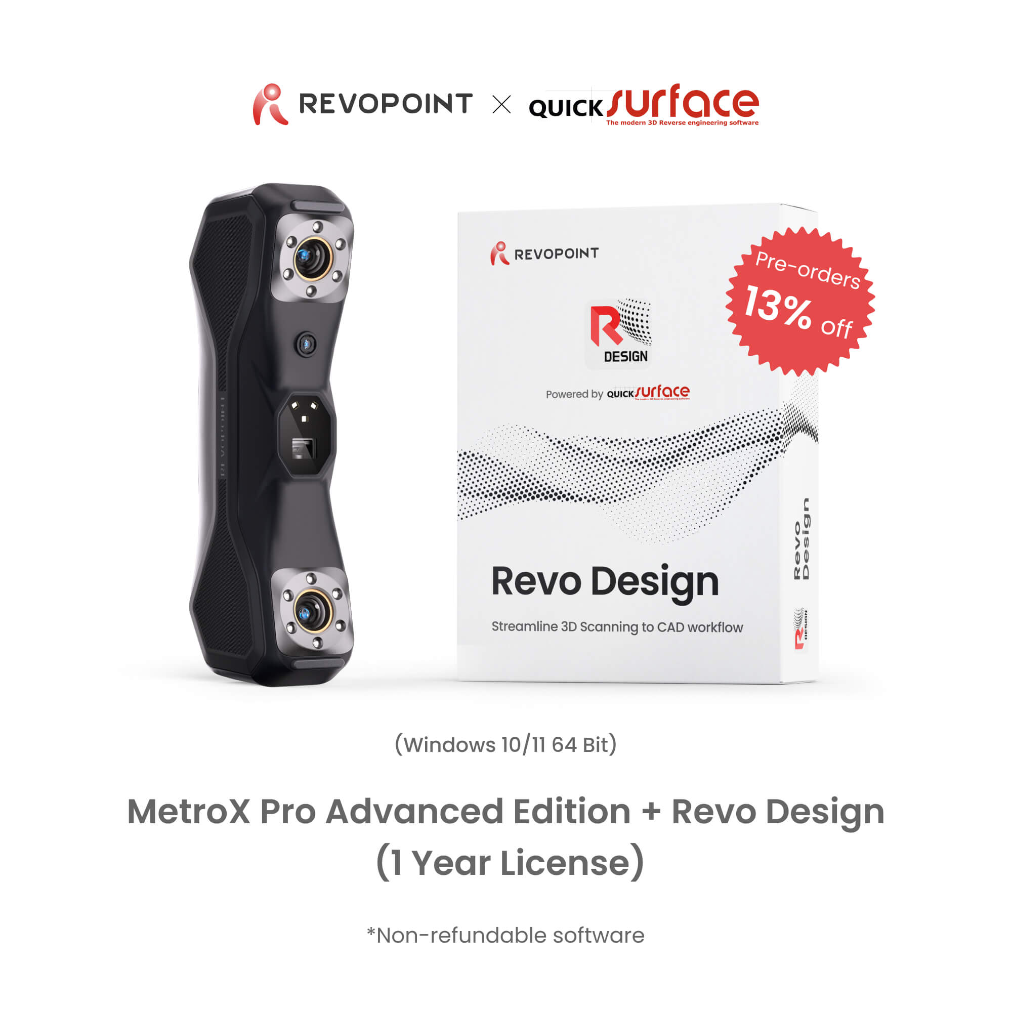 Revopoint MetroX & MetroX Pro: Blue Laser Line & Full-field Structured Light 3D Scanners