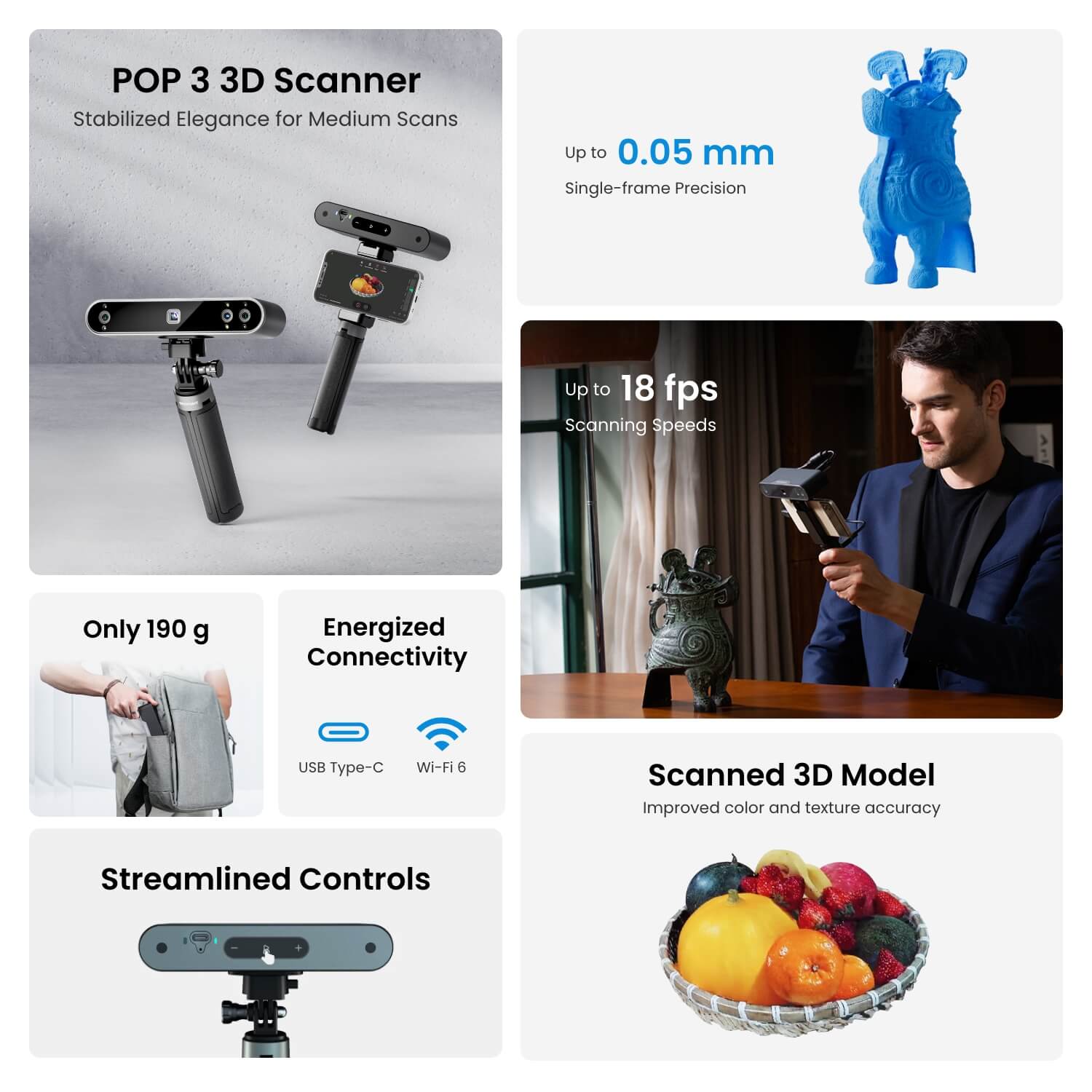 POP 3: The Handheld 3D Scanner with Color Scans - Revopoint